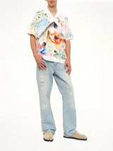 Egyptian Arts Cuban Collar SS Shirt in Multicolour