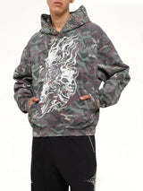Hotheaded Riding Skull Hoodie in Camo