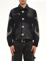 Iron Steel Focus Denim Jacket in Black