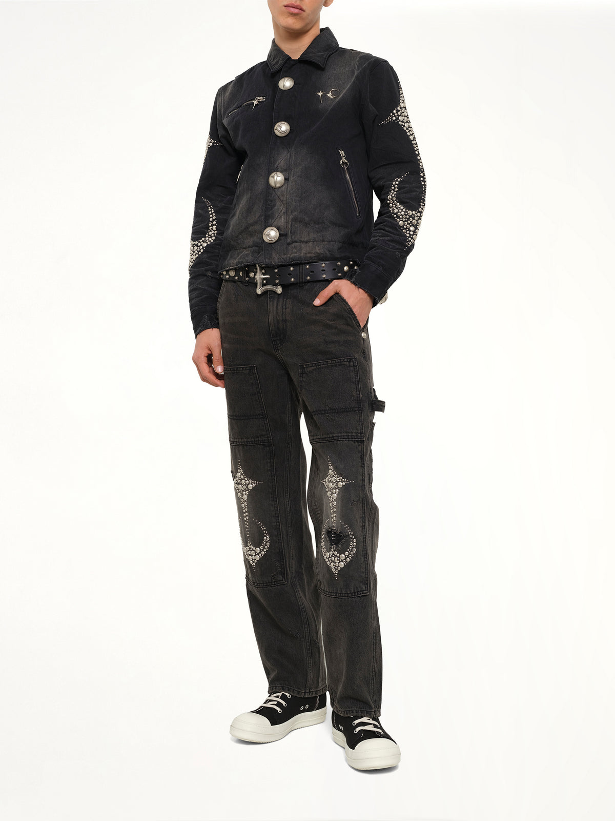 Iron Steel Focus Denim Jacket in Black
