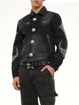 Iron Steel Focus Denim Jacket in Black