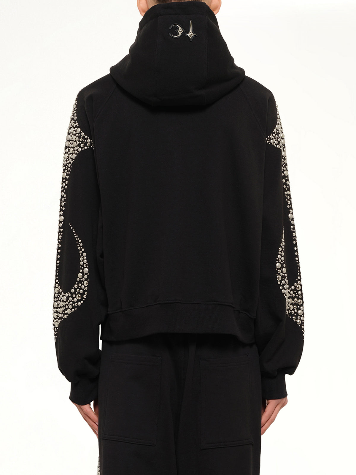 Iron Steel Focus Zip-Up Hoodie in Black