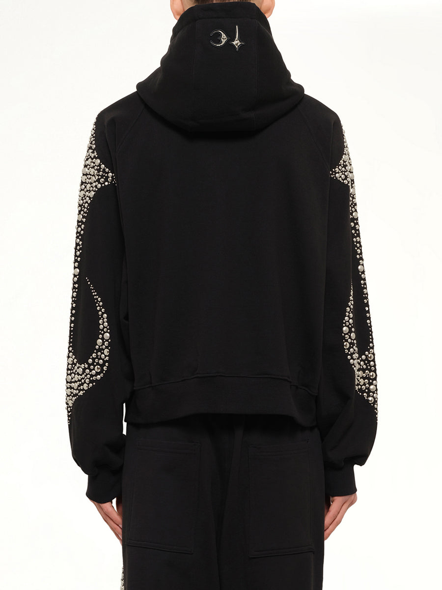 Iron Steel Focus Zip-Up Hoodie in Black