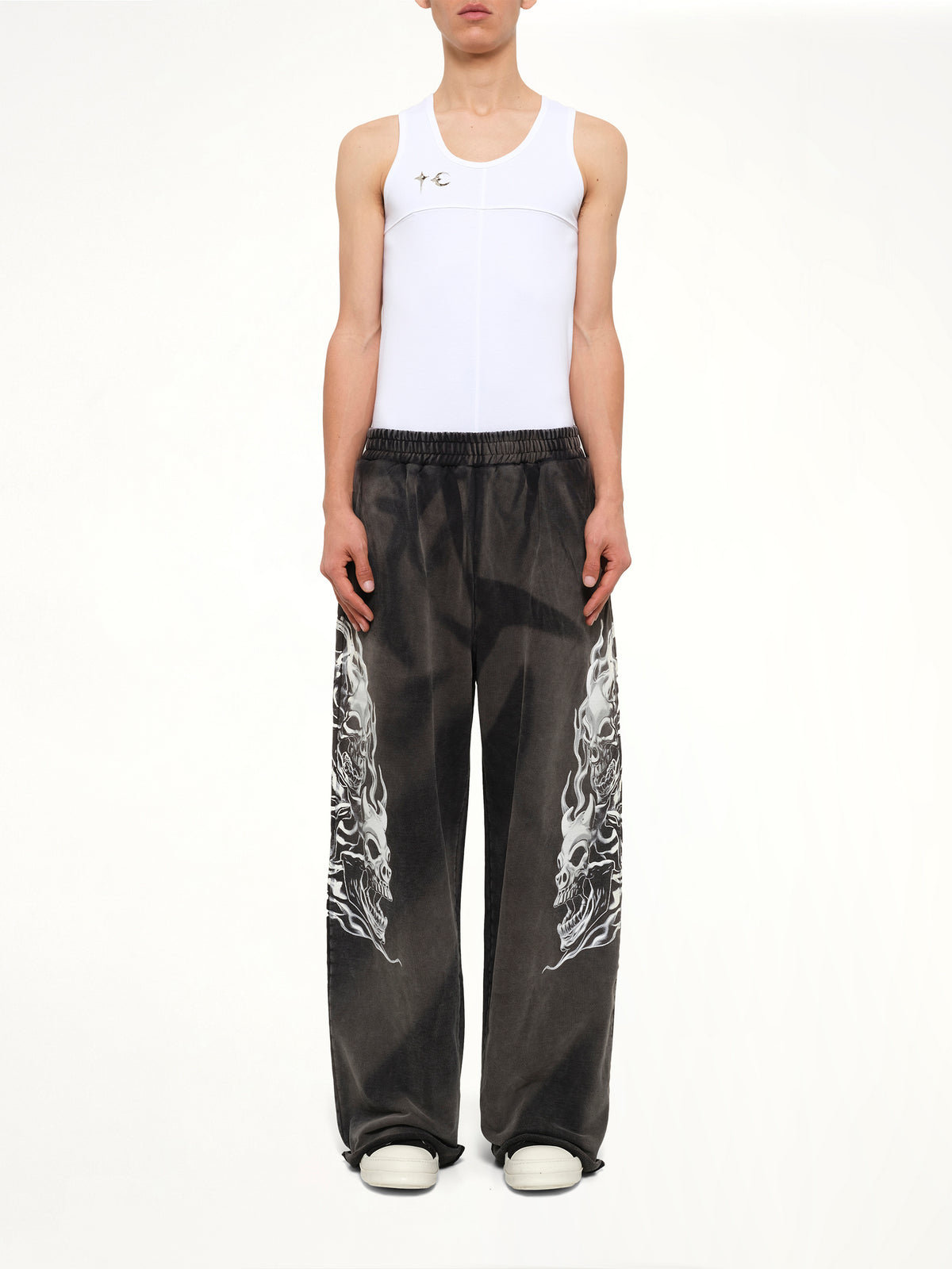Six Riding Skull Sweatpants in Black