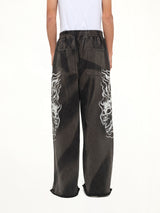 Six Riding Skull Sweatpants in Black