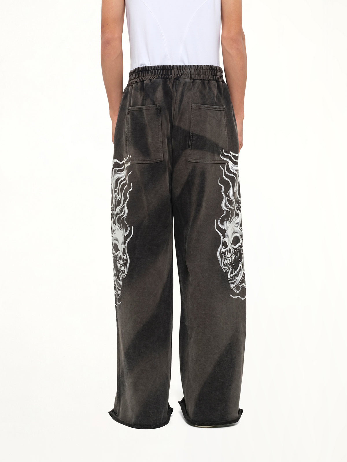 Six Riding Skull Sweatpants in Black