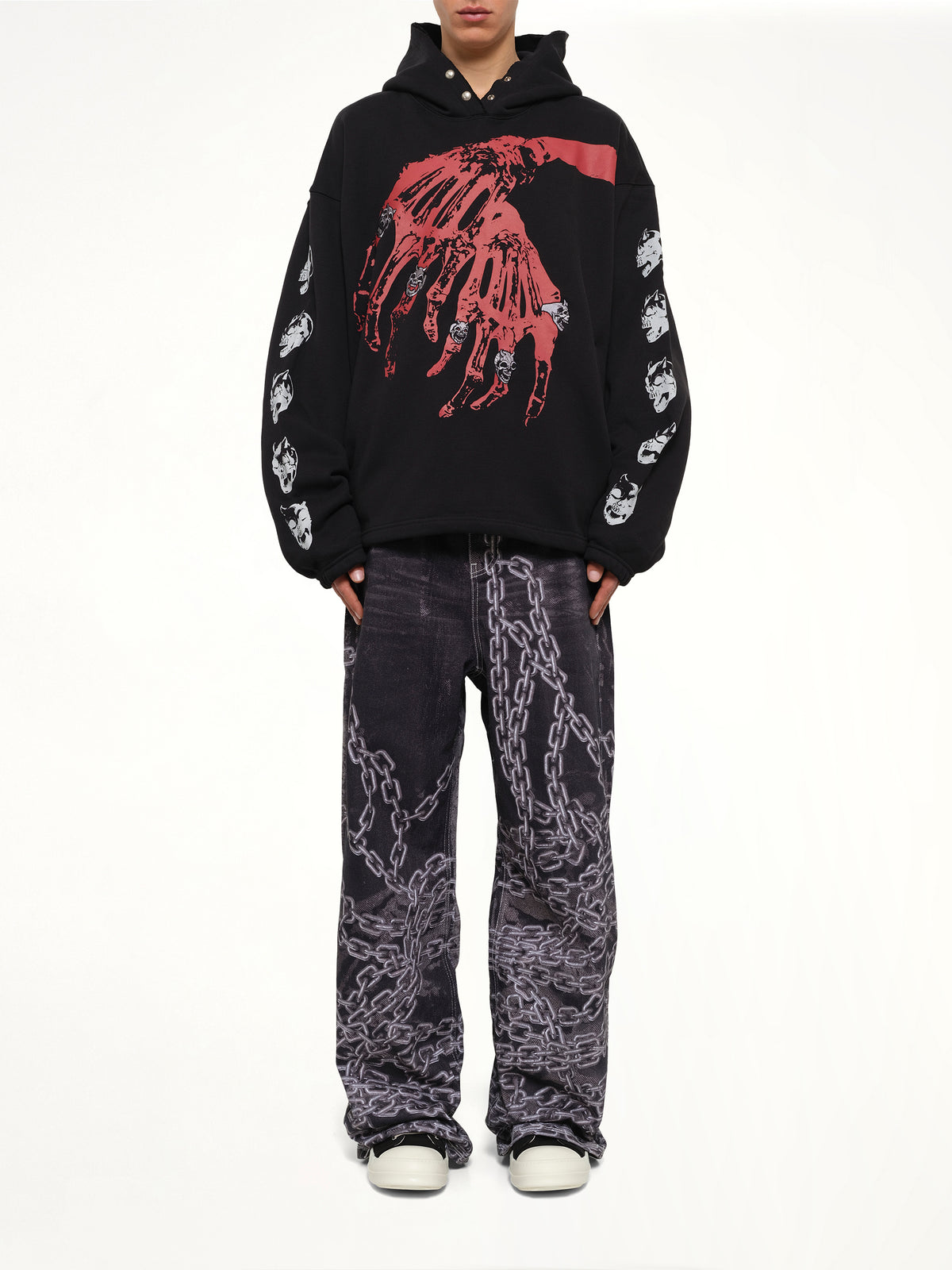 TC Bone Cross Hoodie in Black