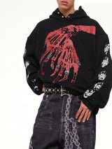 TC Bone Cross Hoodie in Black