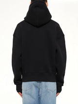 Embossed Ami De Coeur Hoodie in Black