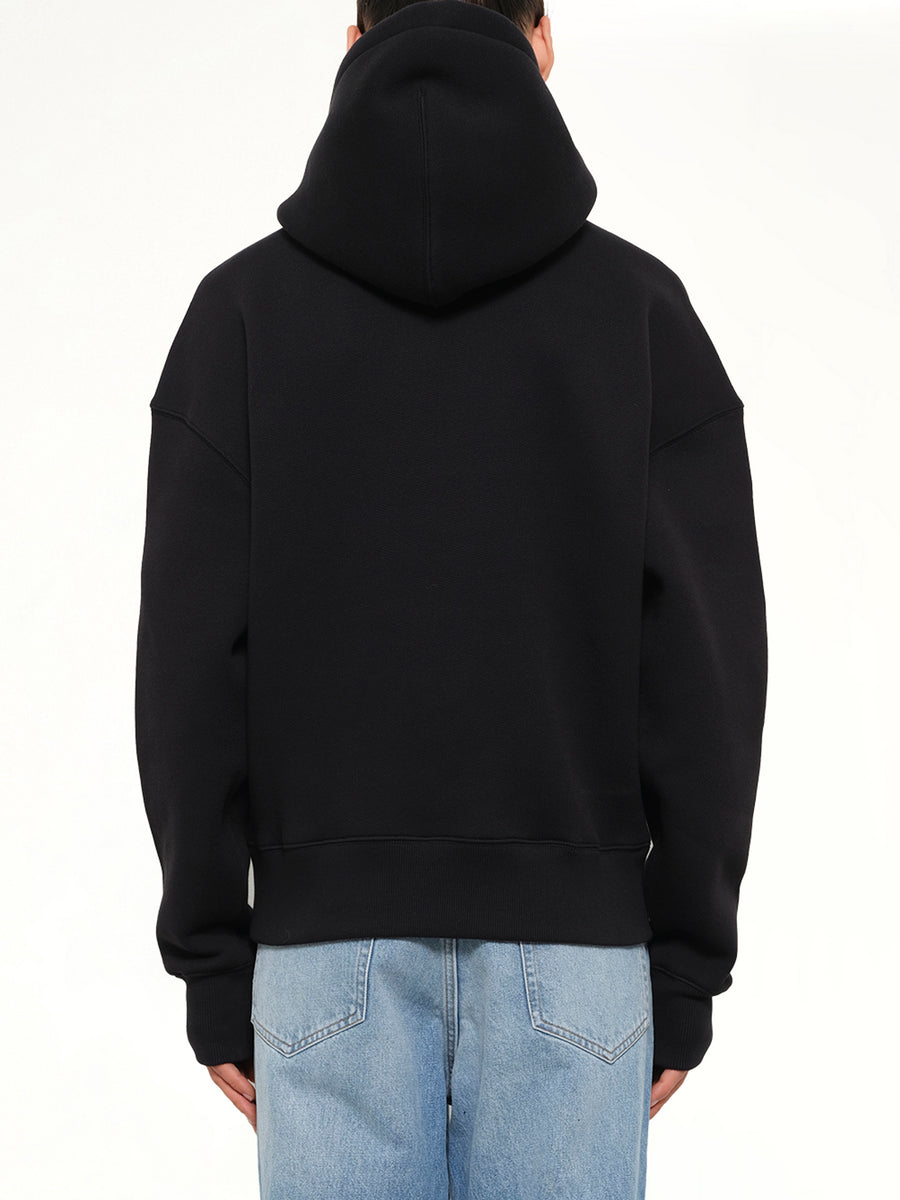 Embossed Ami De Coeur Hoodie in Black