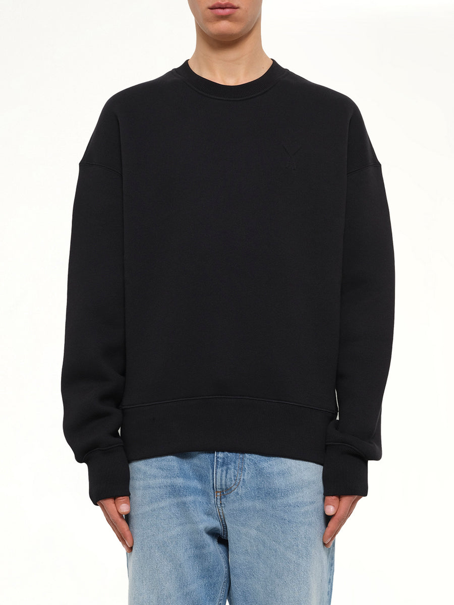 Embossed Ami De Coeur Sweatshirt in Black