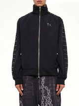 Triple Line Stud Track Jacket in Black