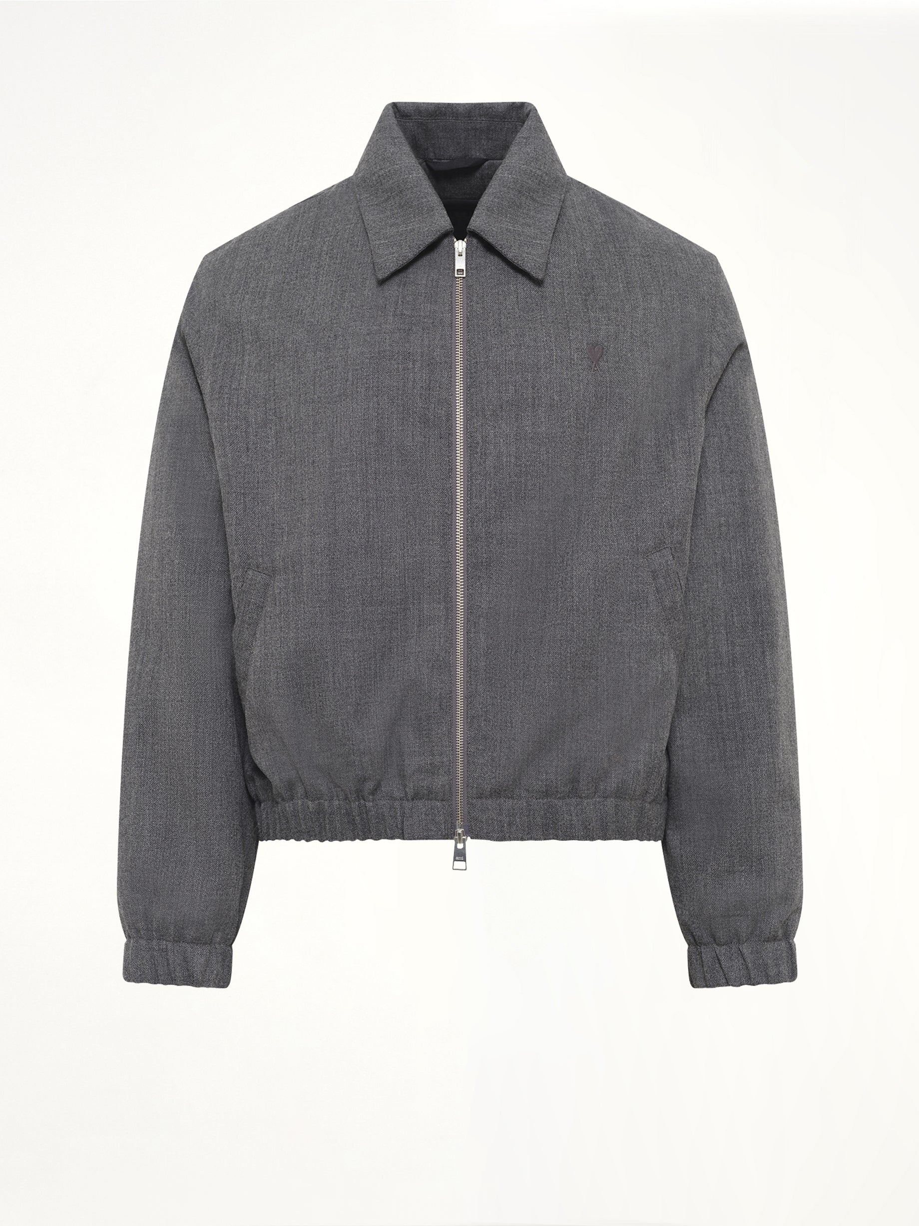 Ami De Coeur Padded Zipped Jacket Charcoal Grey