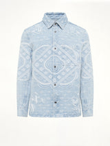 Carpet Jacquard Denim Shirt in Blue