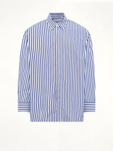 Double Sleeves Large Fit Shirt in Blue Stripe