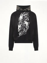 Hotheaded Riding Skull Hoodie in Black