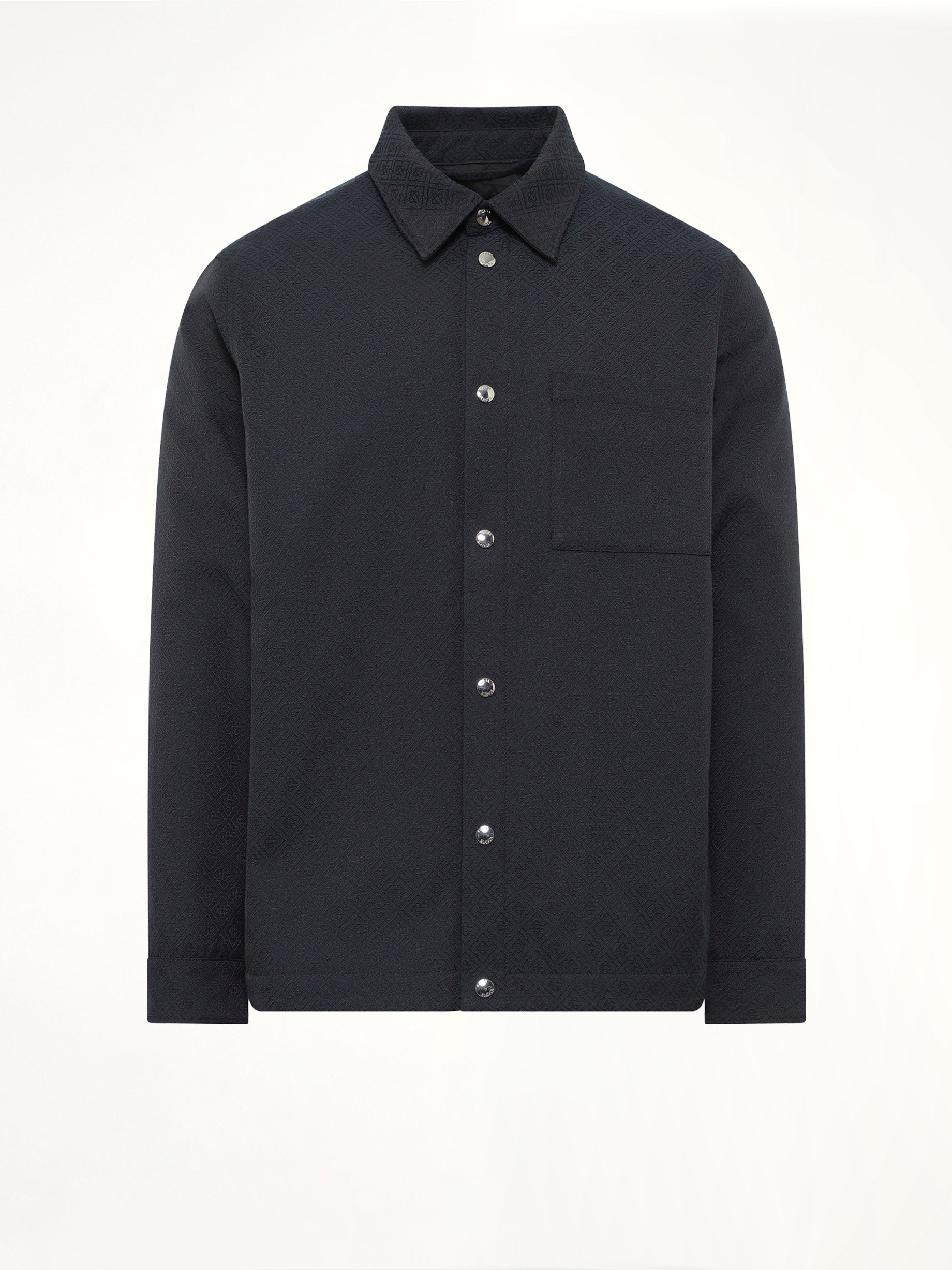Poly Cotton Quilted Shirt in Dark Teal