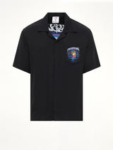 Sahara Twilight Cuban Collar SS Shirt in Black