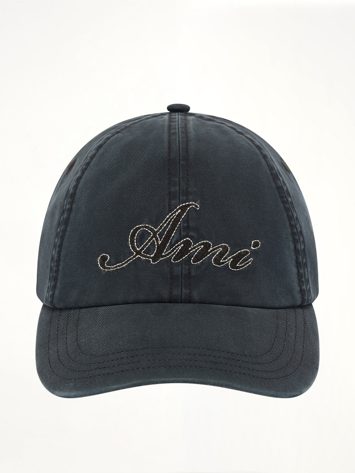 Ami Embroidery Cap in Washed Black