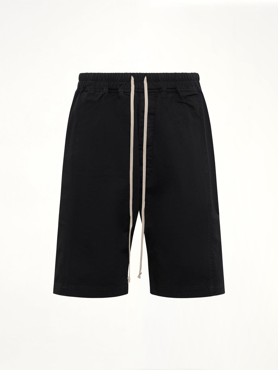 Cotton Twill Pusher Shorts in Black