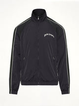 Curved Logo Windbreaker in Black/Off White