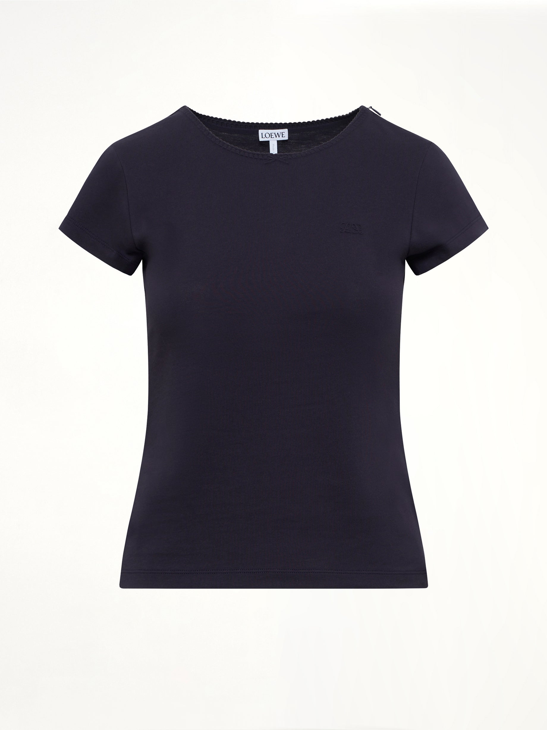 Debossed Small Fit T-Shirt in Navy Blue