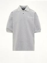 Football Polo in Heather Grey