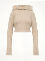 LS Cropped Hooded Top in Natural