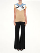 Twisting Horses T-Shirt in Beige