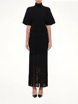 Cashmere Knit High Neck Jumper in Black