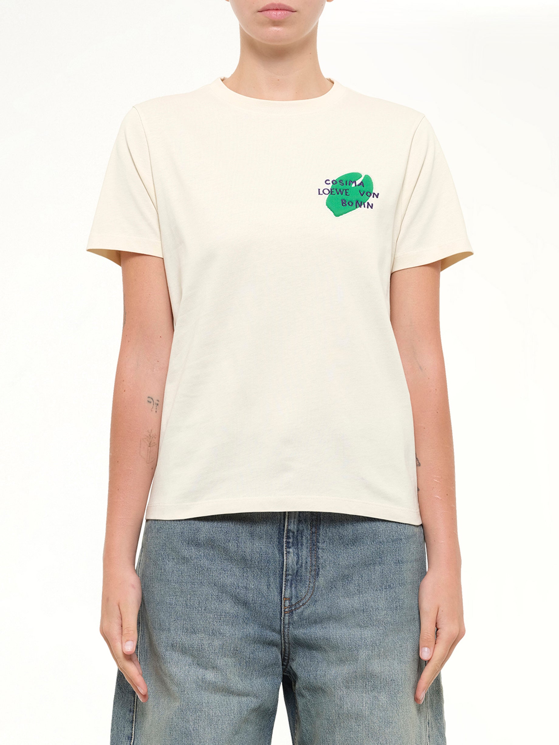 Cosma Regular Fit T-Shirt in Ecru