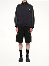 Curved Logo Windbreaker in Black/Off White