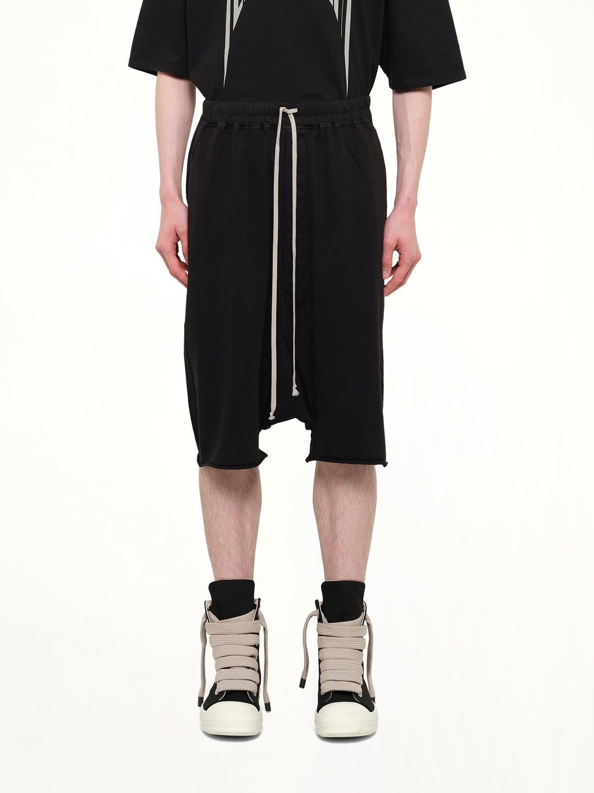 Heavy Jersey Drawstring Pods in Black