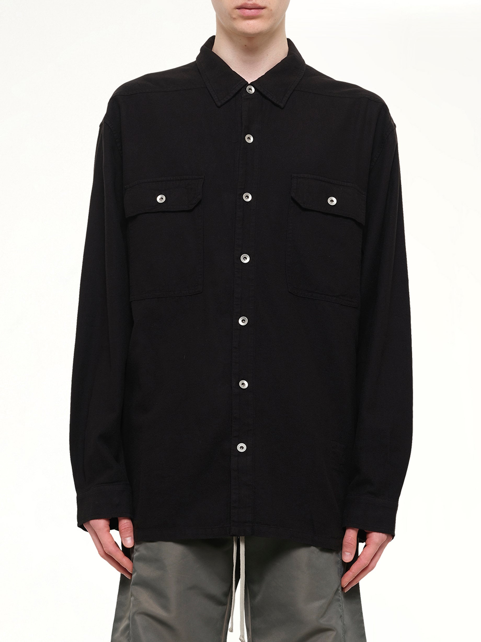Light Flannel Jumbo Outershirt in Black
