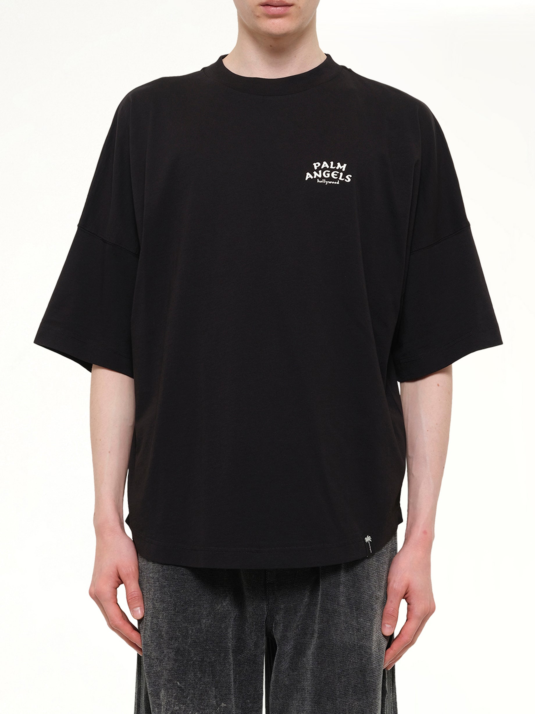 Palm Drift Back Over T-Shirt in Black/Off White
