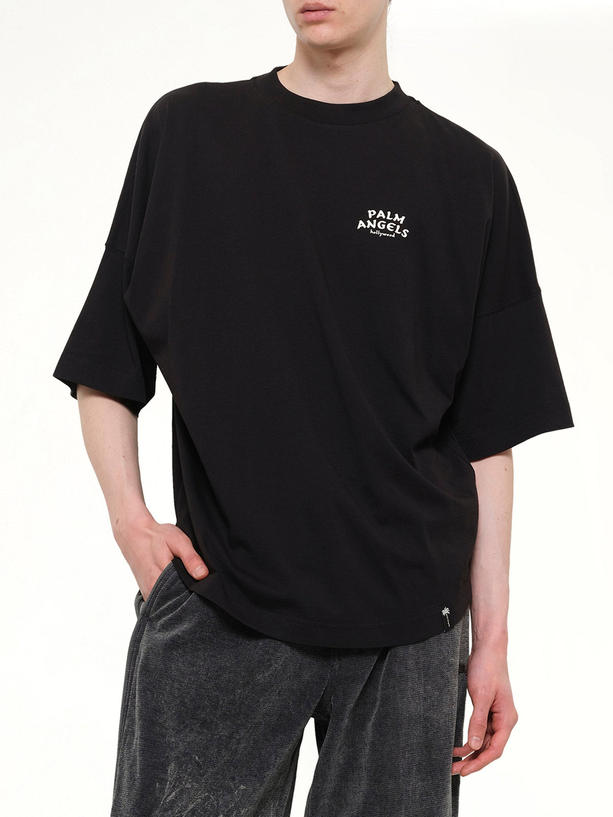 Palm Drift Back Over T-Shirt in Black/Off White