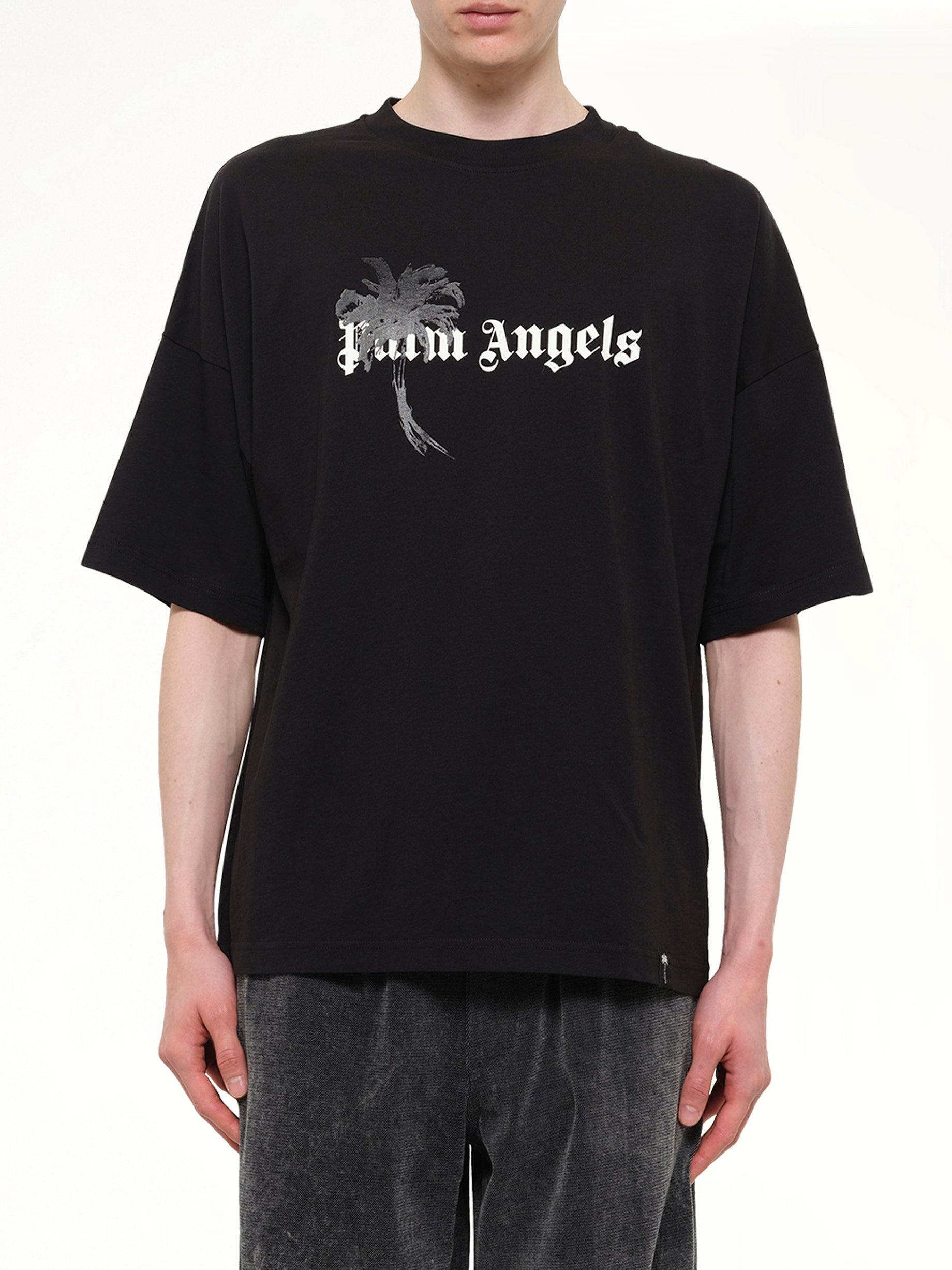 Palm Drift Loose T-Shirt in Black/Off White