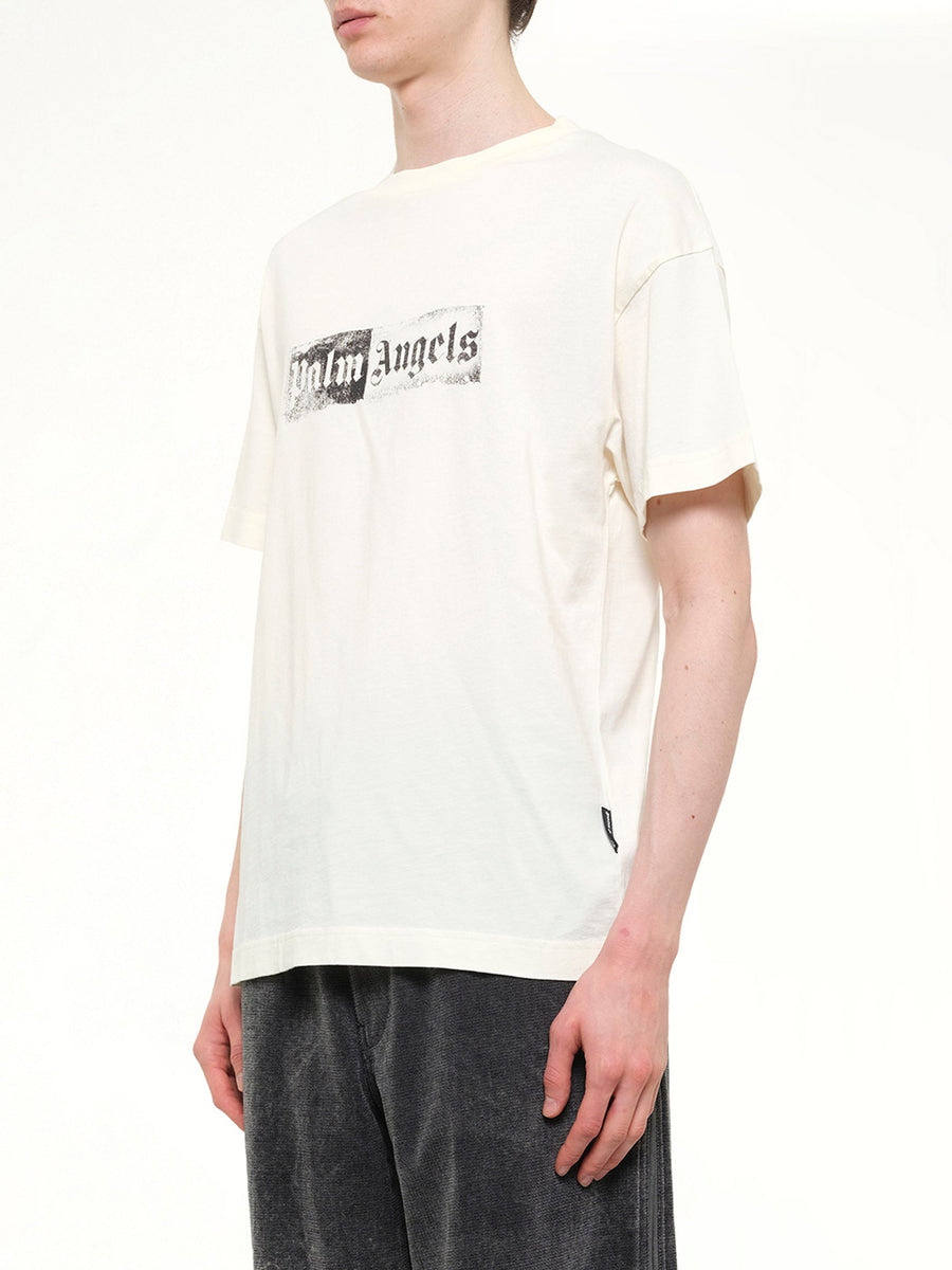 Stamp Logo Regular T-Shirt in Off White/Black