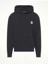 Palm Shadow Loose Hoodie in Black/Off White
