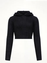Tower Cropped Hooded Pull in Black