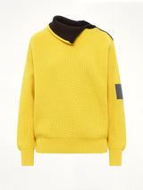 Wool Zip-Up Sweater in Yellow