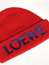LOEWE Beanie in Red/Blue
