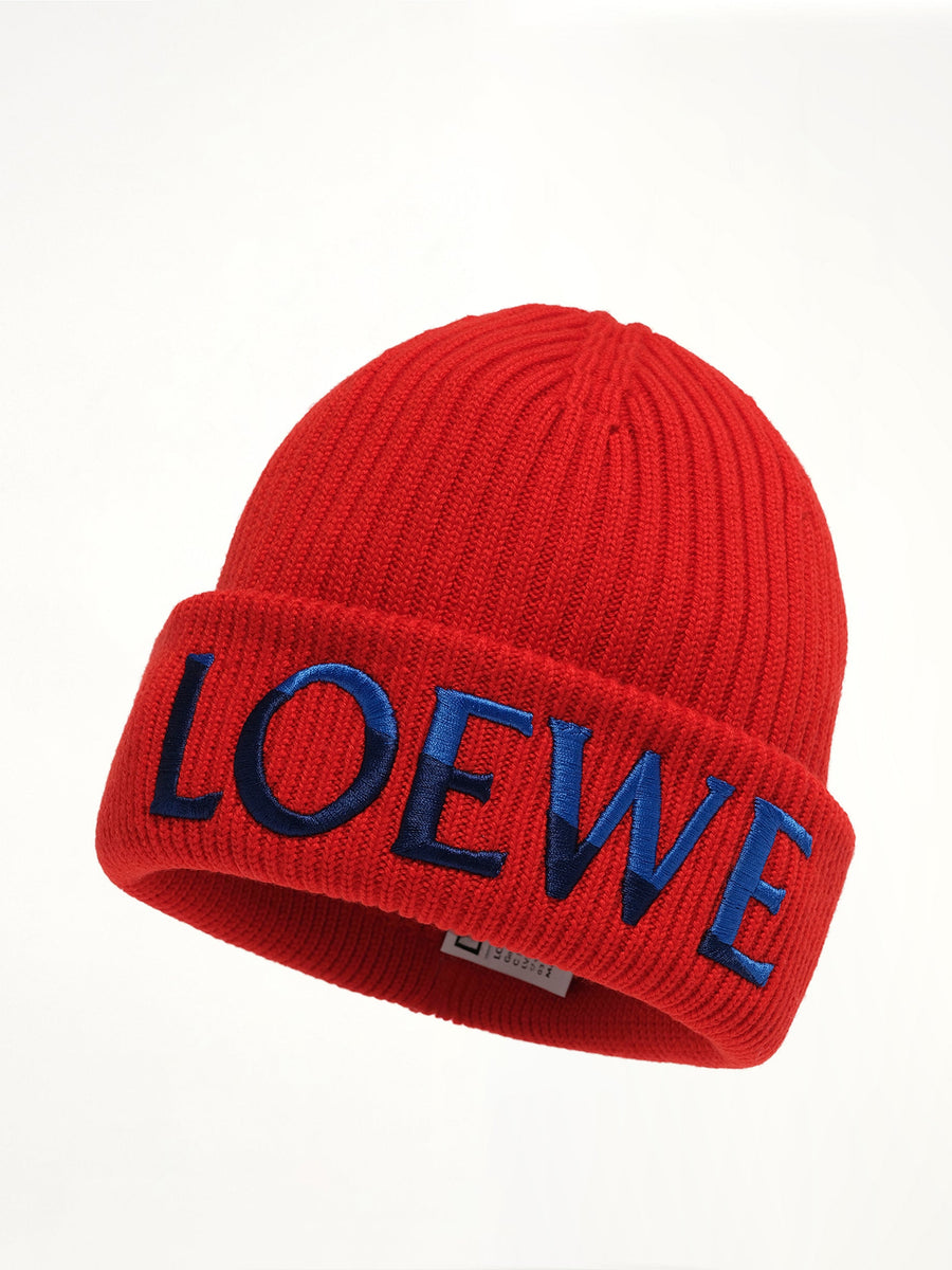 LOEWE Beanie in Red/Blue