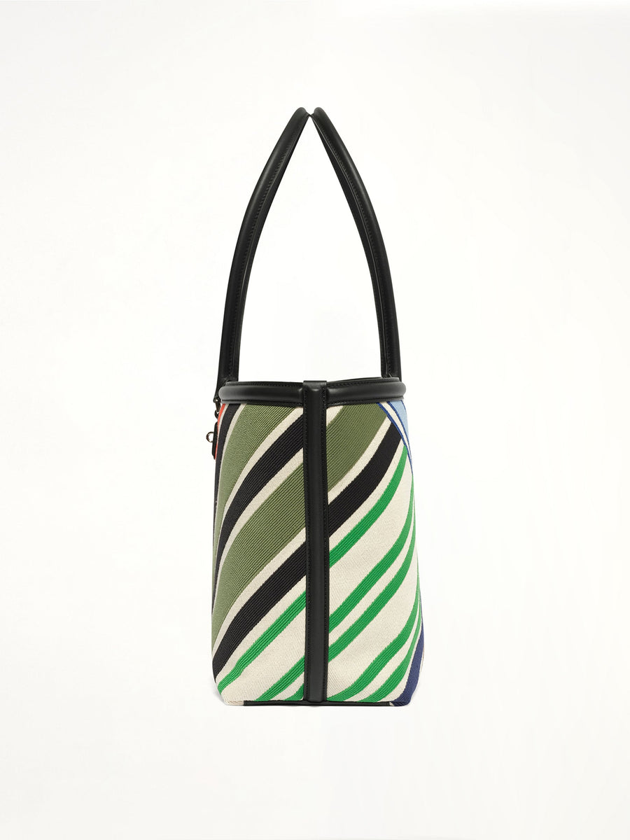 Verano Tote Embroidered Canvas M in Ecru/Multicolor