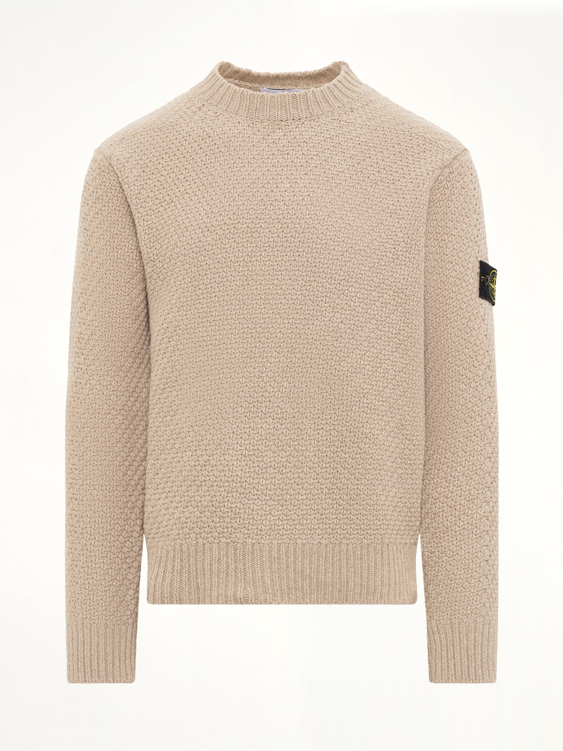 5100055 Virgin Wool Crewneck Sweater in Biscuit Melange