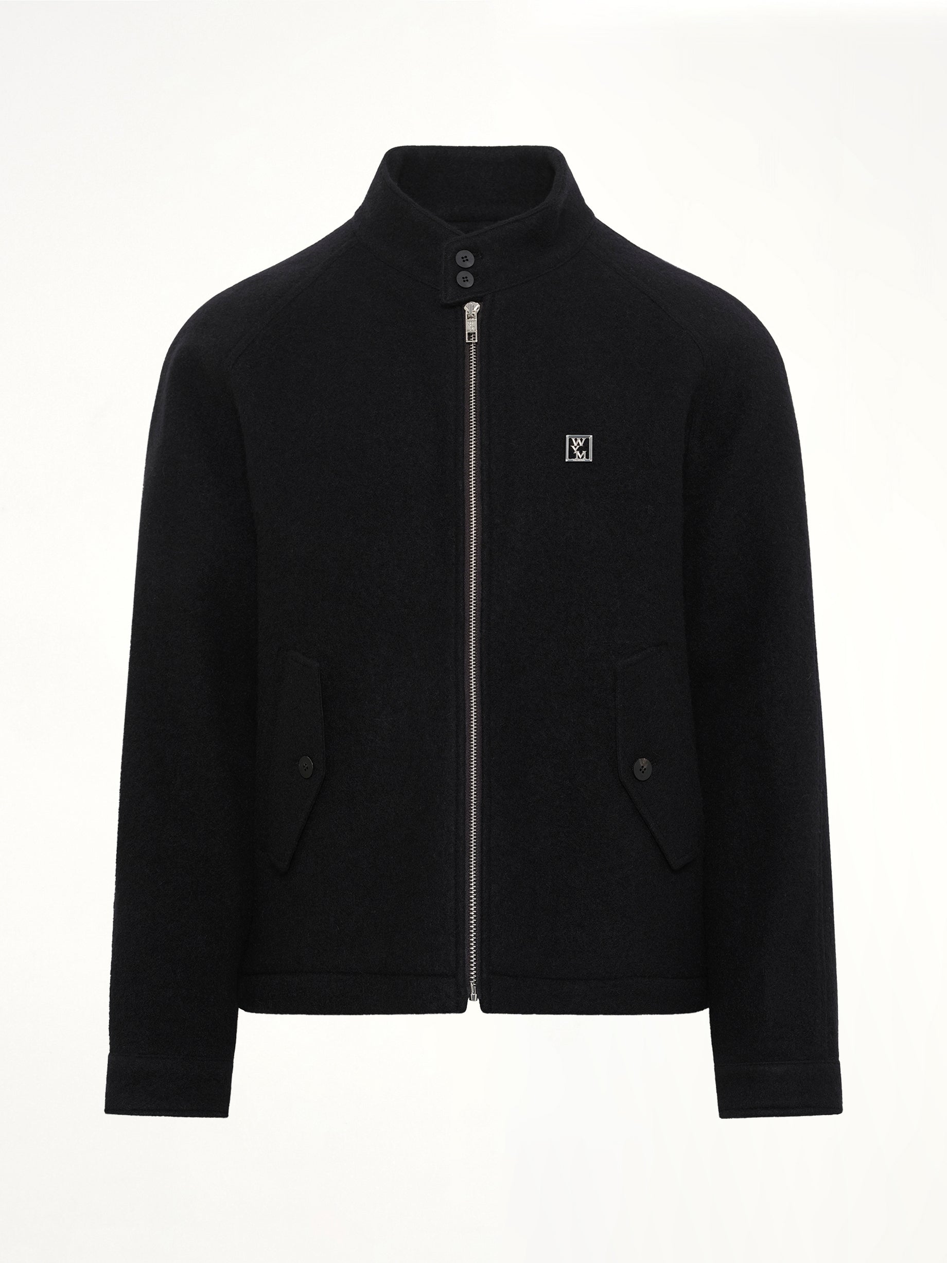 Alpaca Zipped Blouson in Black