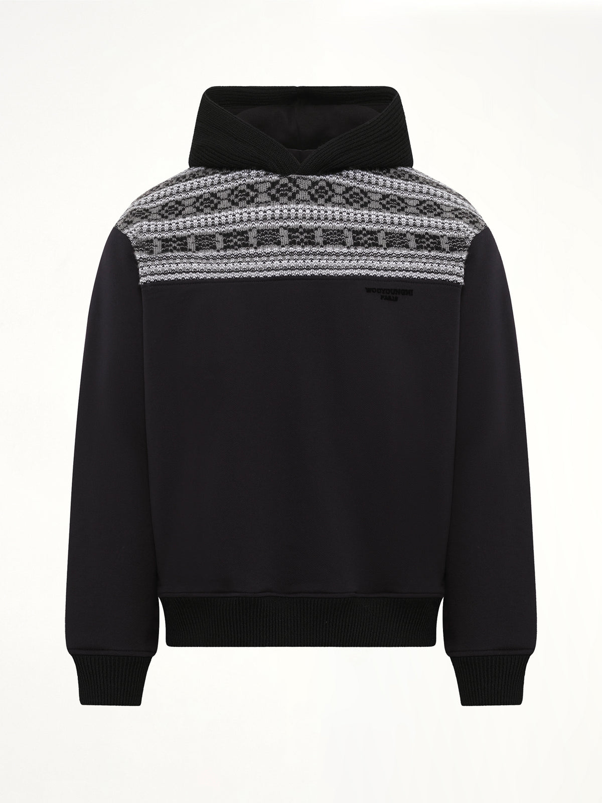 Chain Stitch Hoodie in Black