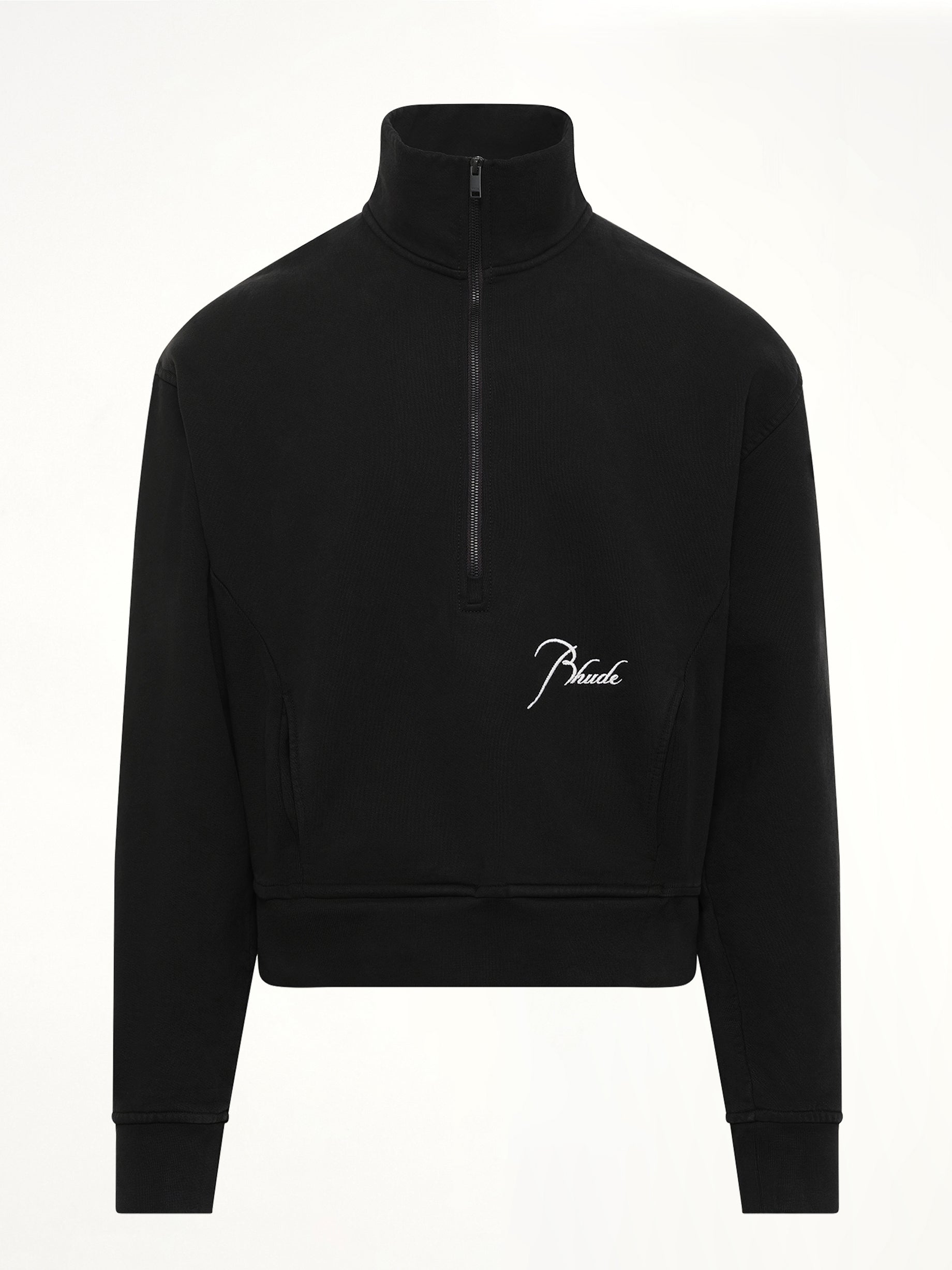 Classique Half Zip Sweatshirt in Black/White