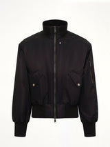 Echo Nylon Bomber Jacket in Black