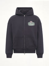 Rhude Desert Crest  Zip Up Hoodie in Vintage Black/Silver